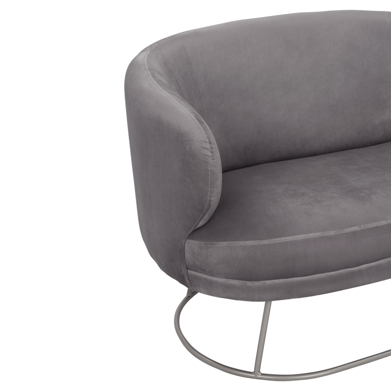 Sofa 2 seater Arien from velvet Grey with Silver Base HM8492.01 125Χ80Χ84cm [5]
