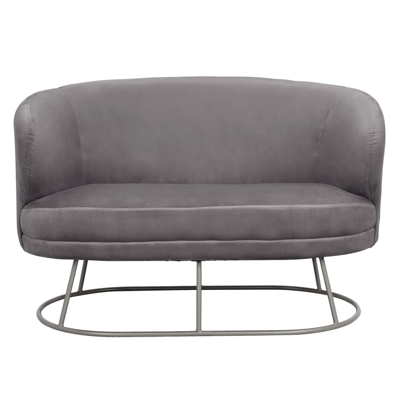 Sofa 2 seater Arien from velvet Grey with Silver Base HM8492.01 125Χ80Χ84cm [3]