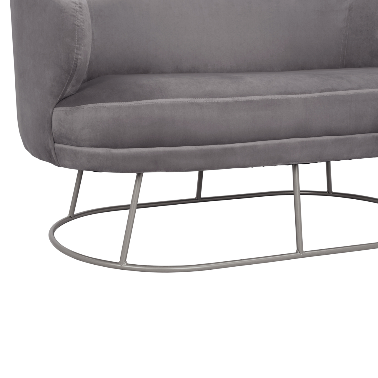 Sofa 2 seater Arien from velvet Grey with Silver Base HM8492.01 125Χ80Χ84cm [7]