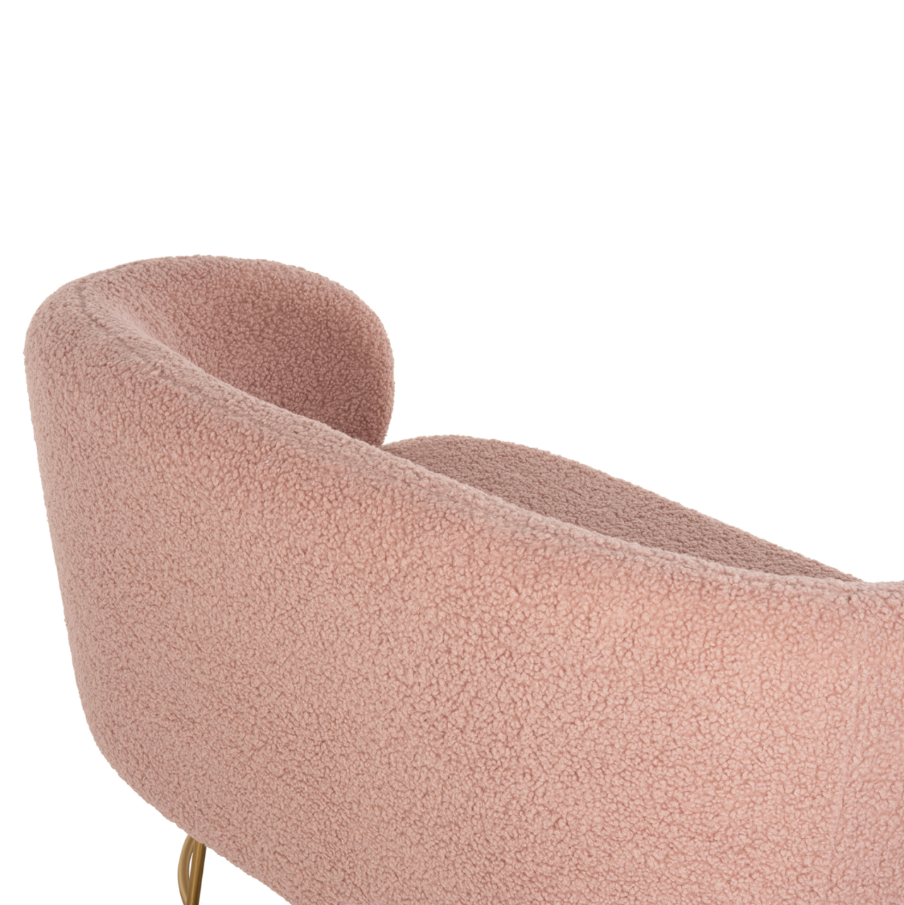 SOFA 2-SEATER ARIEN HM8492.22 DUSTY PINK BOUCLE FABRIC AND GOLD METAL BASE 130x75x85Hcm. [10]