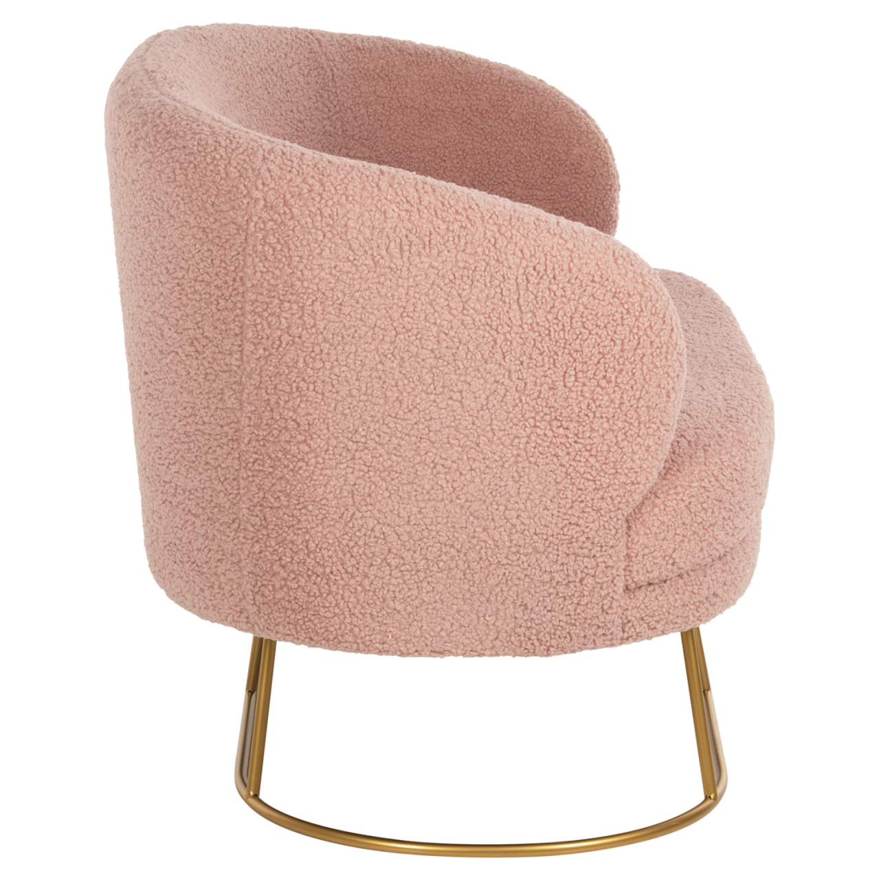 SOFA 2-SEATER ARIEN HM8492.22 DUSTY PINK BOUCLE FABRIC AND GOLD METAL BASE 130x75x85Hcm. [4]