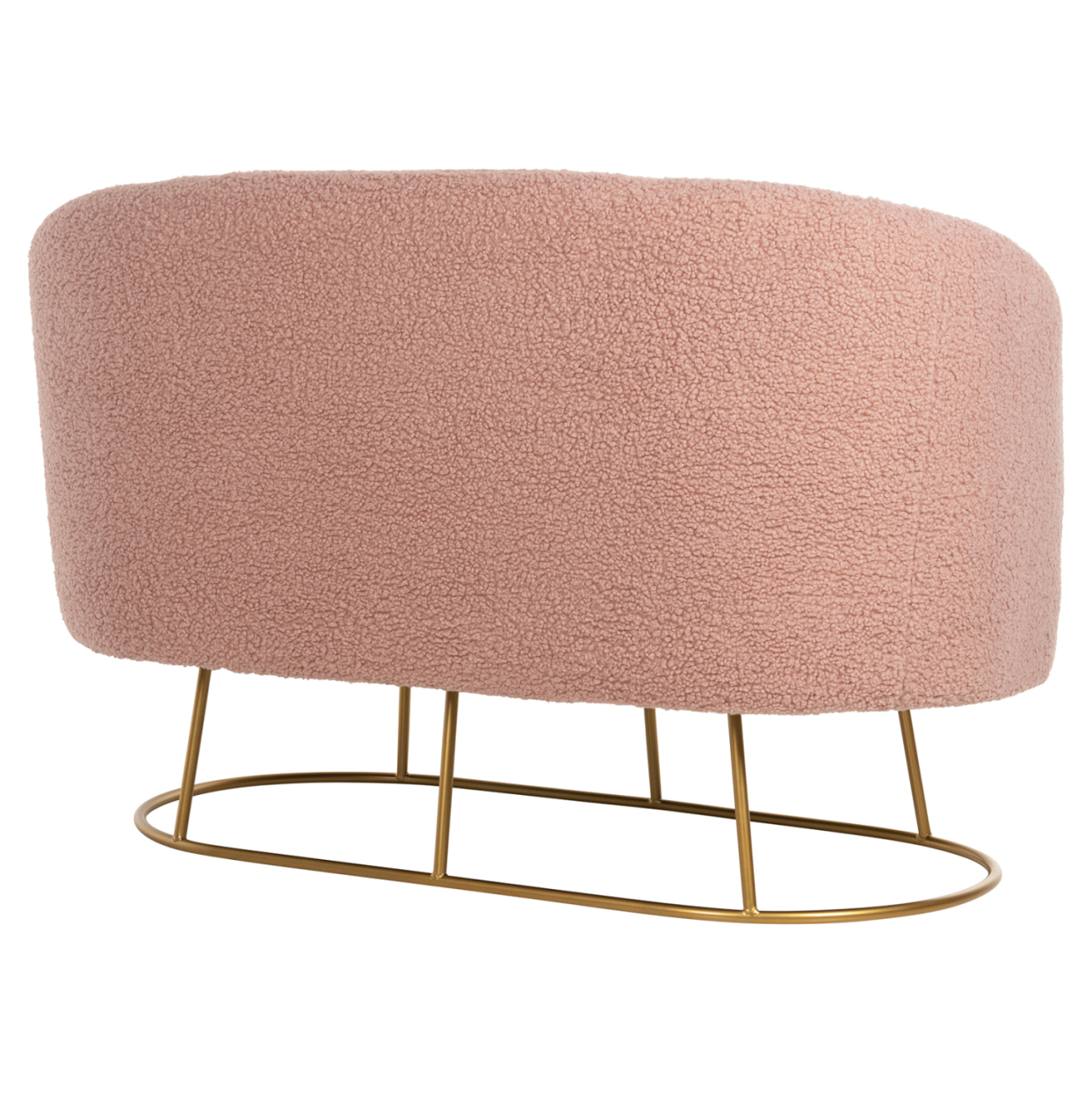 SOFA 2-SEATER ARIEN HM8492.22 DUSTY PINK BOUCLE FABRIC AND GOLD METAL BASE 130x75x85Hcm. [5]