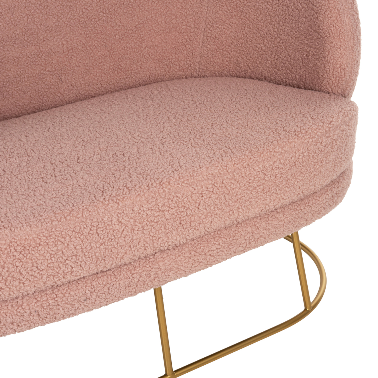 SOFA 2-SEATER ARIEN HM8492.22 DUSTY PINK BOUCLE FABRIC AND GOLD METAL BASE 130x75x85Hcm. [8]
