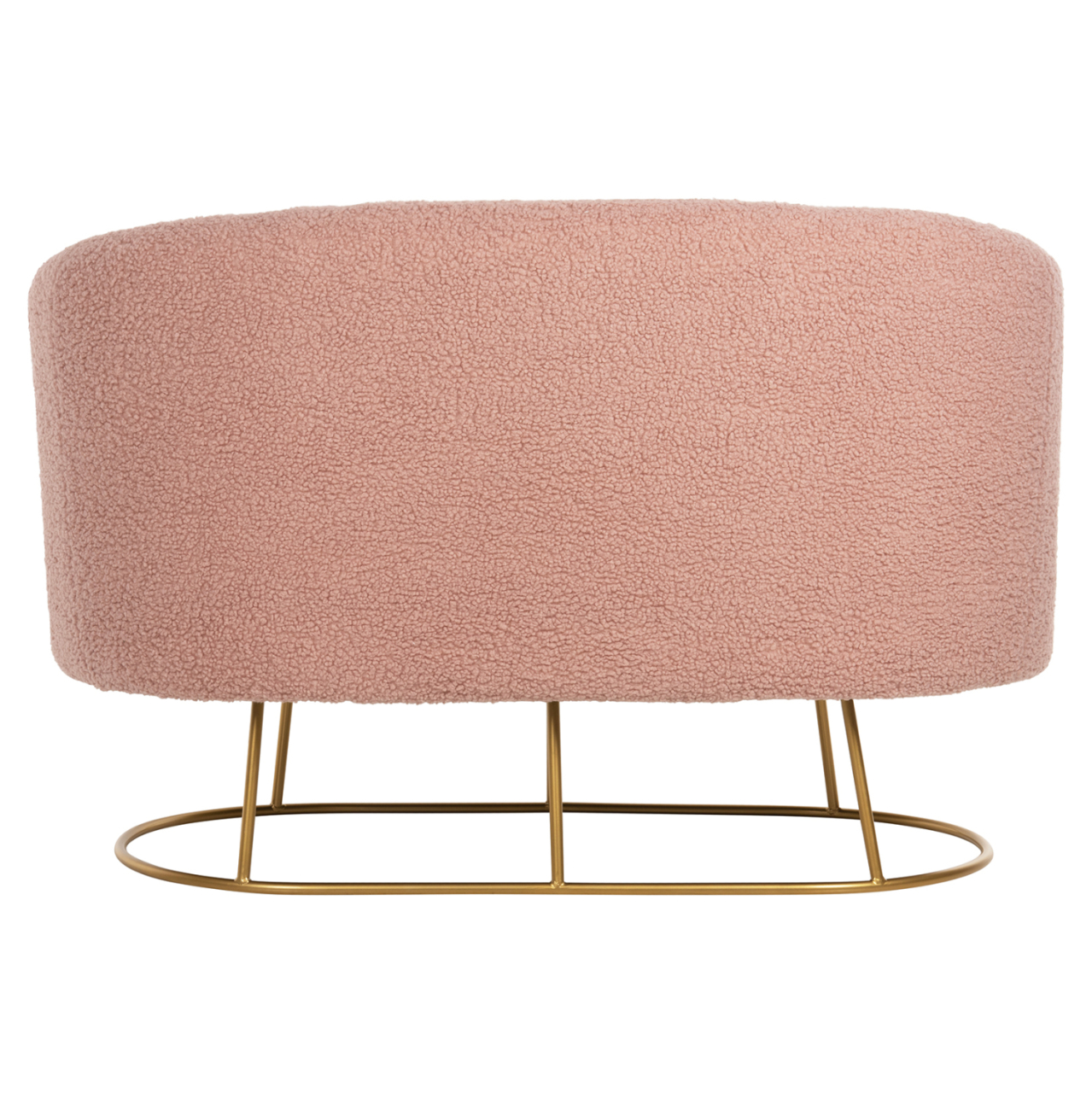 SOFA 2-SEATER ARIEN HM8492.22 DUSTY PINK BOUCLE FABRIC AND GOLD METAL BASE 130x75x85Hcm. [6]