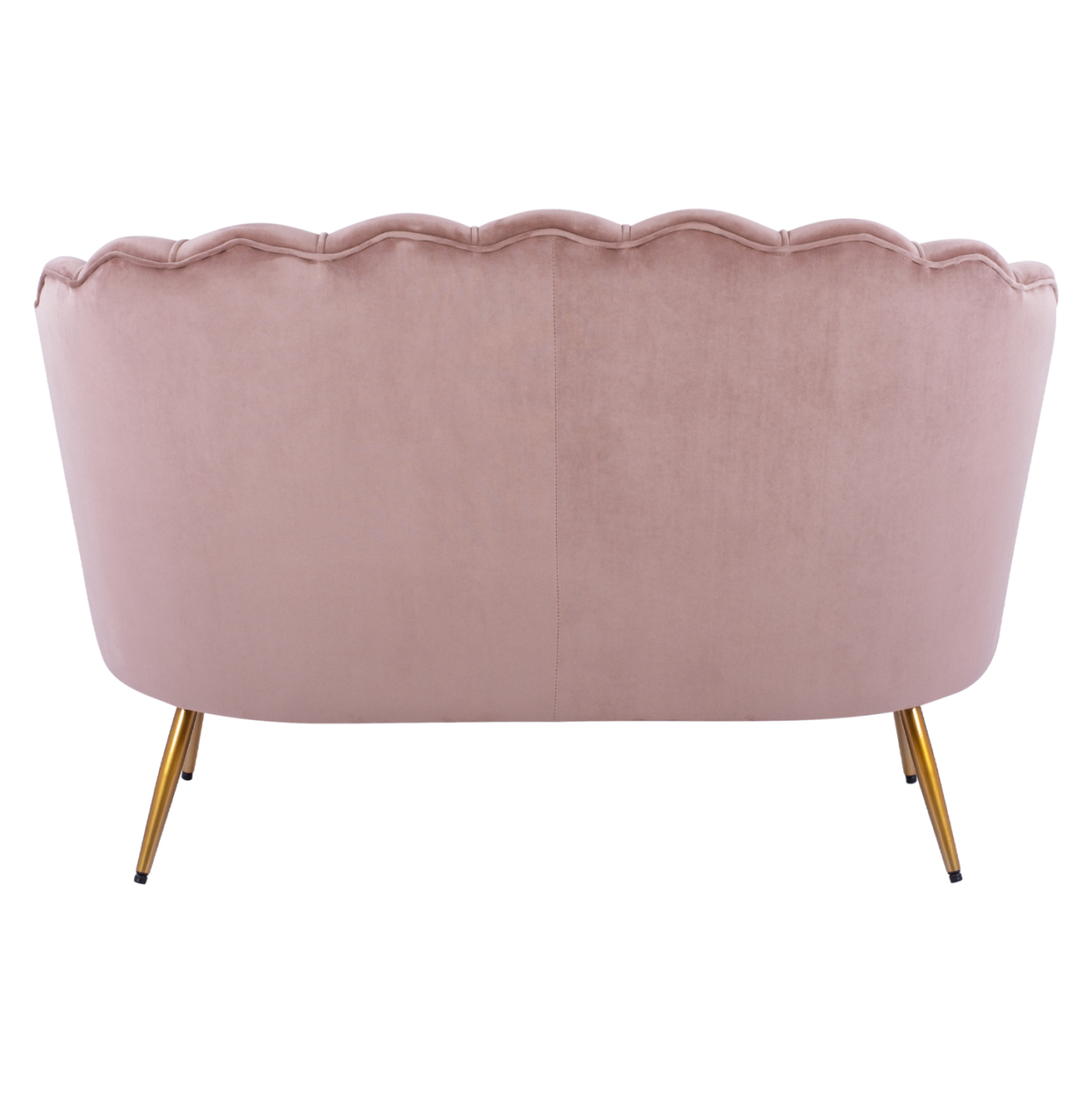 Sofa 2 seater Coquille HM8627.02 from velvet rotten apple and gold legs 130x81x86cm [5]