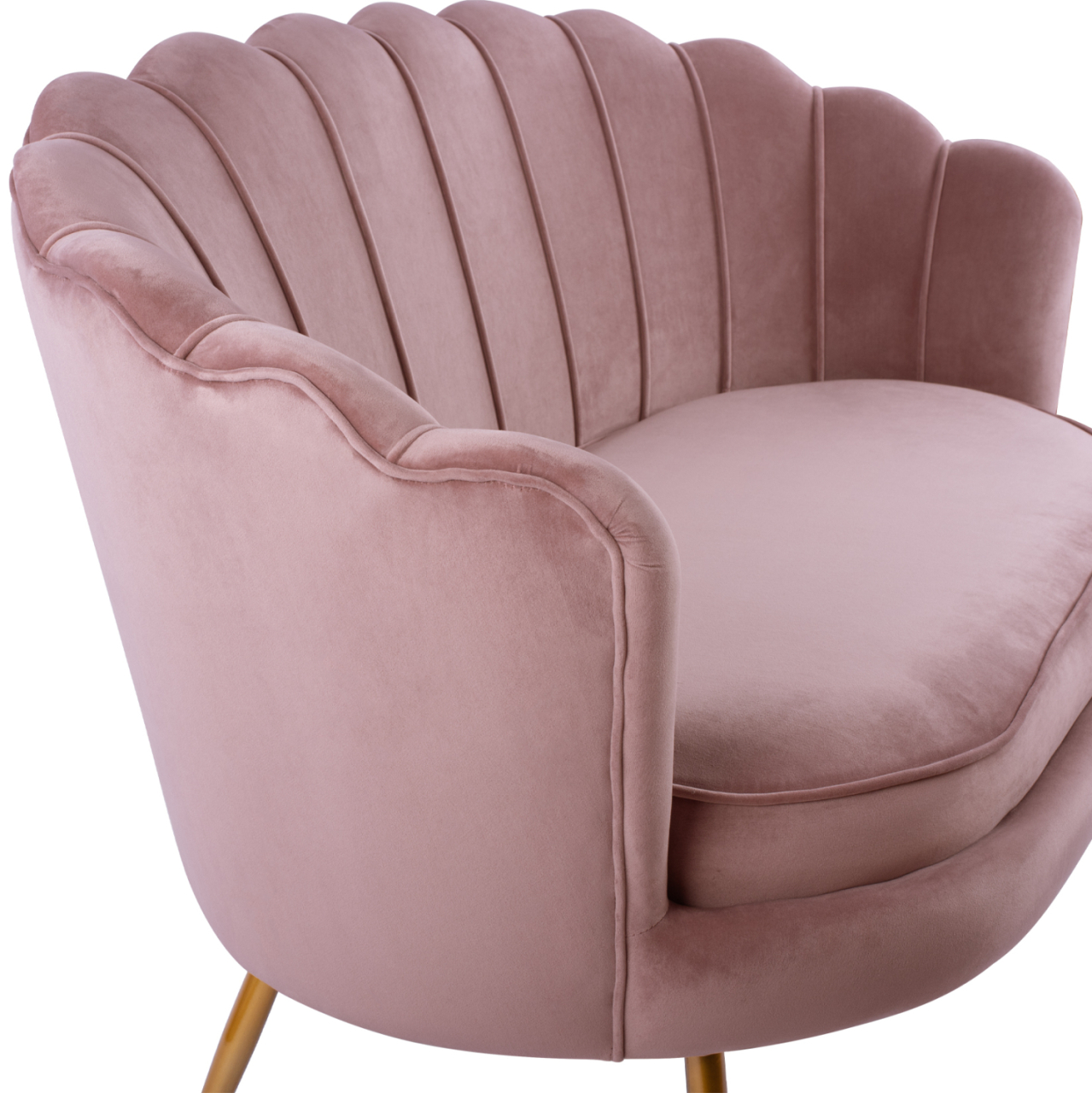 Sofa 2 seater Coquille HM8627.02 from velvet rotten apple and gold legs 130x81x86cm [8]