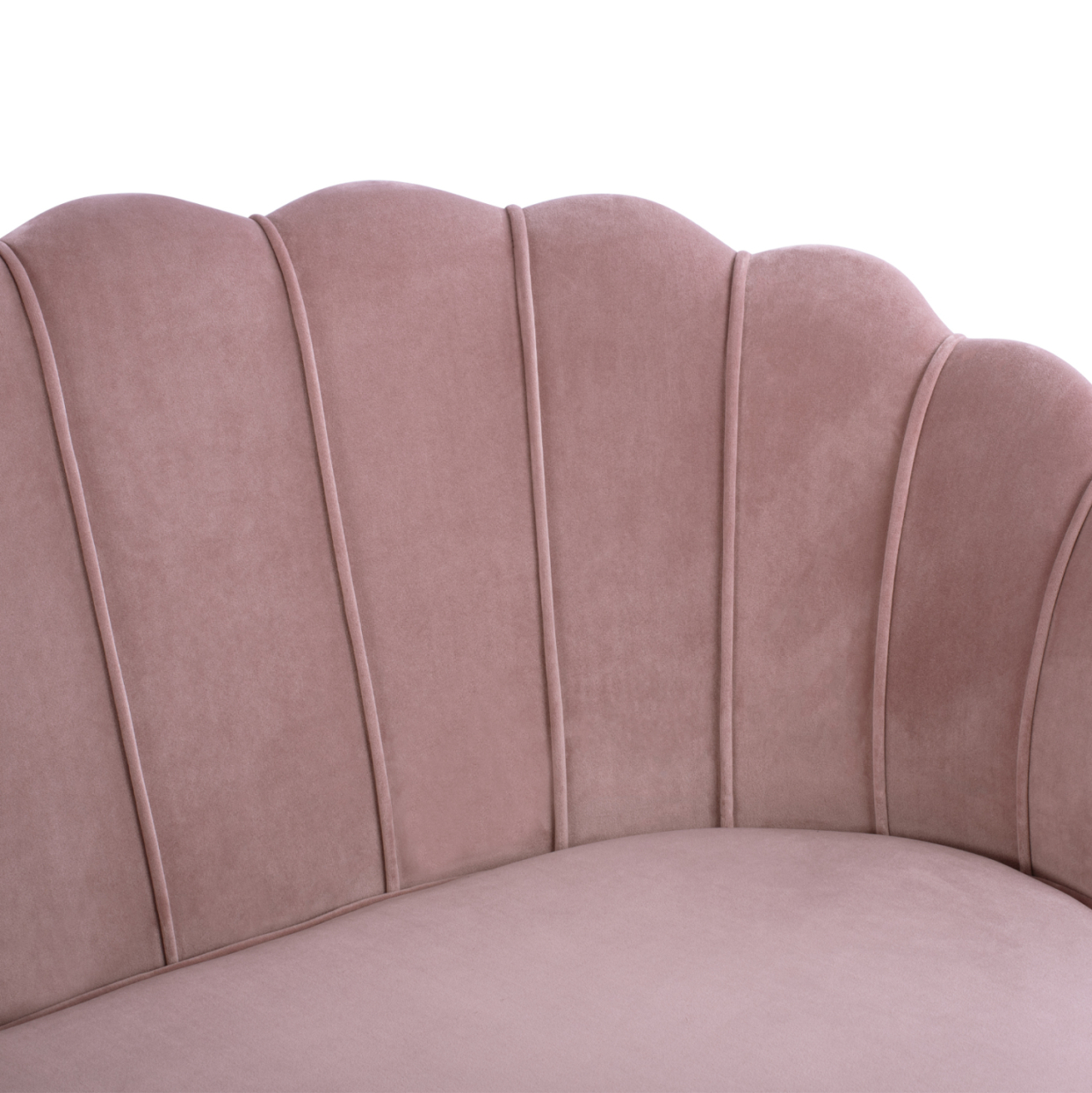 Sofa 2 seater Coquille HM8627.02 from velvet rotten apple and gold legs 130x81x86cm [6]