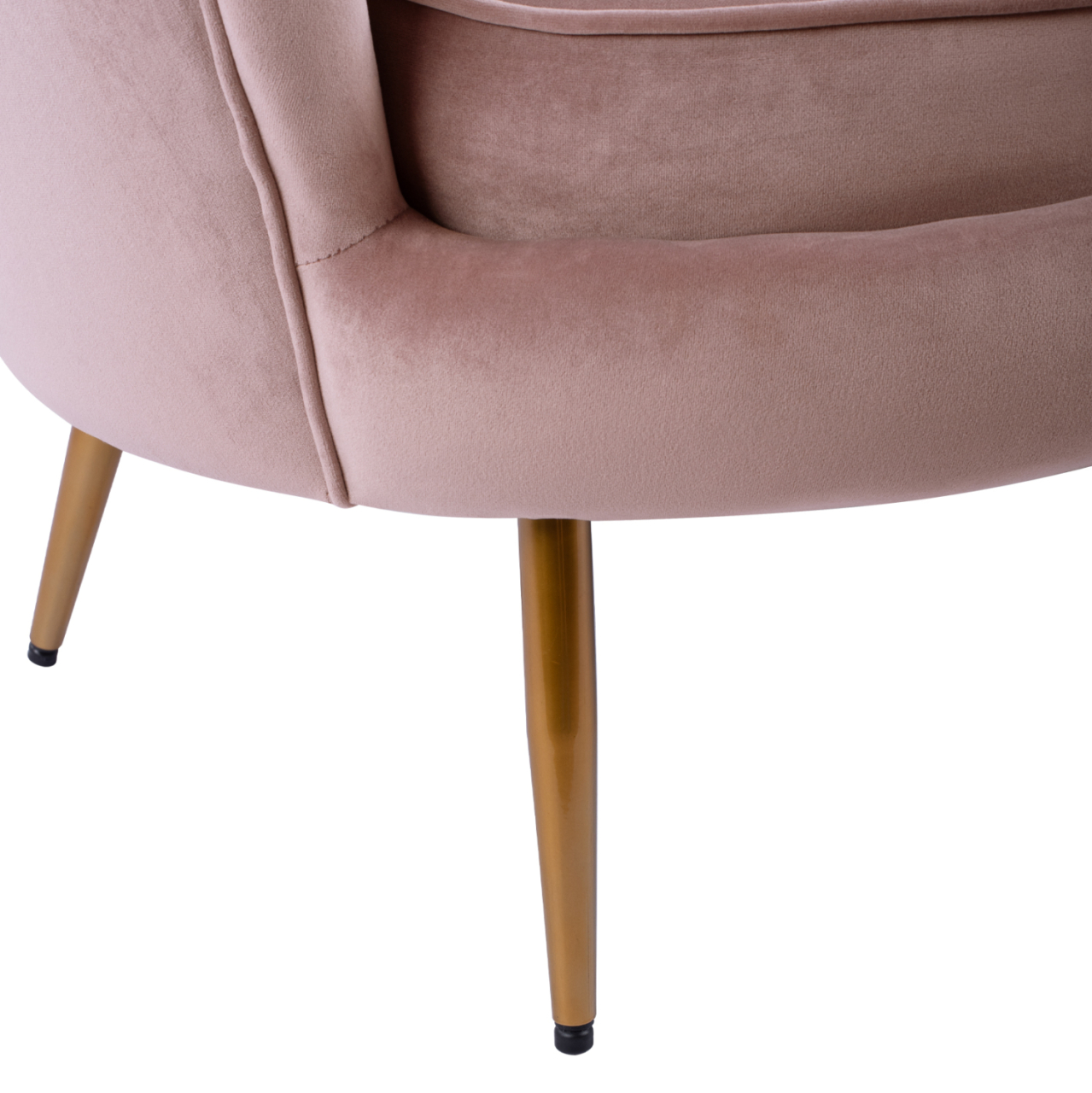 Sofa 2 seater Coquille HM8627.02 from velvet rotten apple and gold legs 130x81x86cm [10]