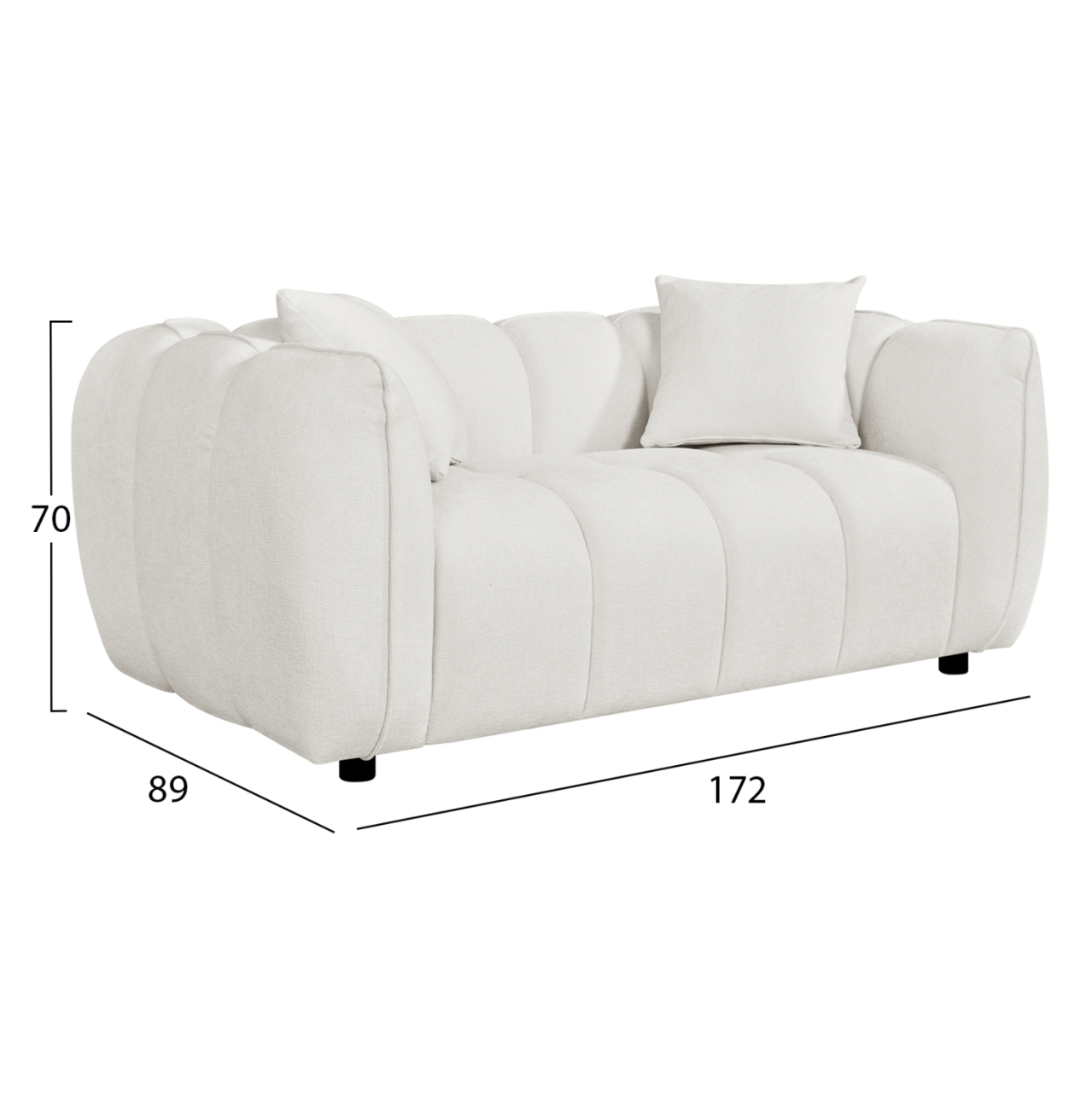 SOFA 2-SEATER LYKKE HM3324.02 ECRU FABRIC 172x89x70Hcm. [2]