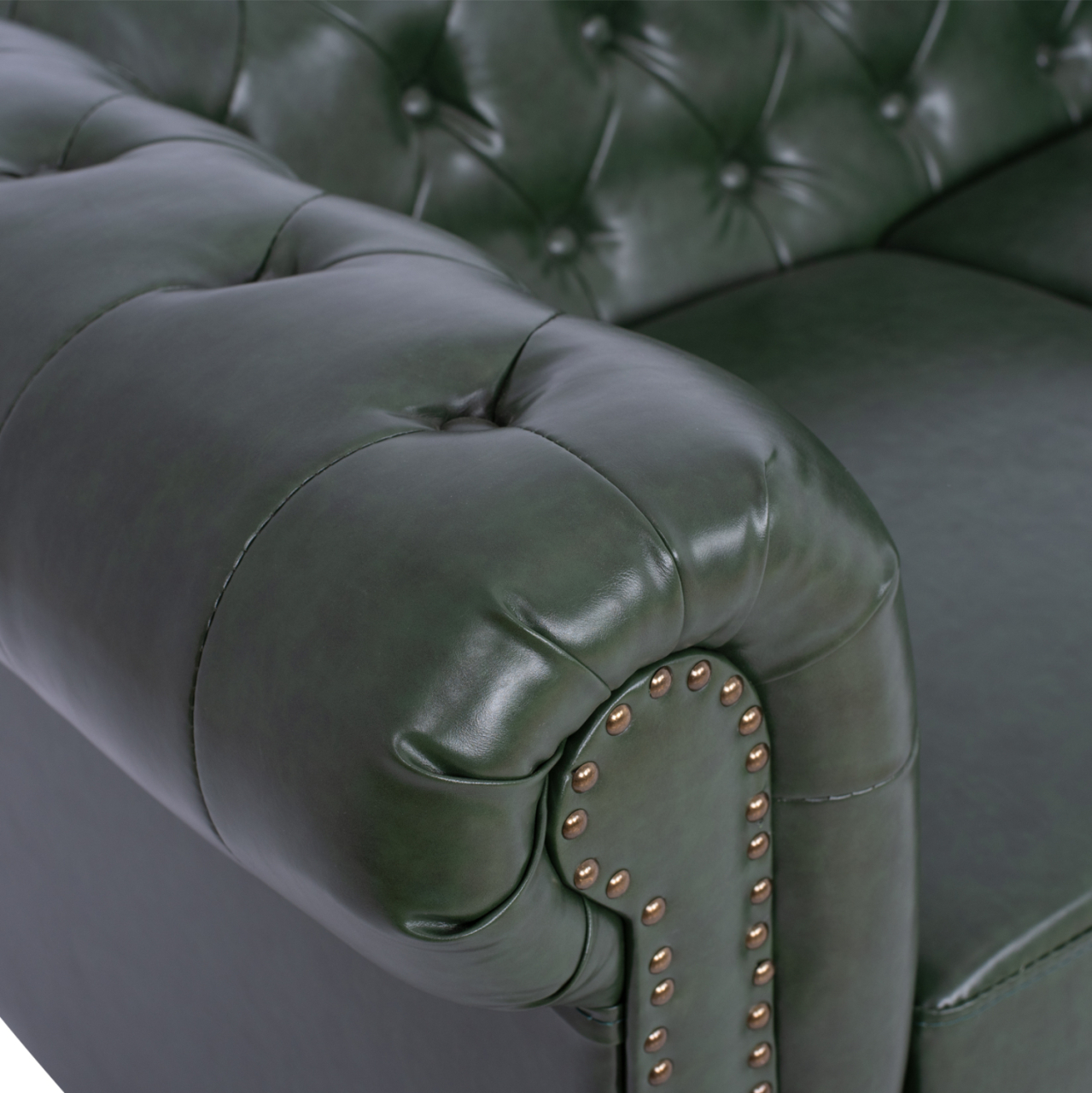 Sofa 2 seater T.Chesterfield HM3010.08 PU Cypress Green 150x90x72cm [7]
