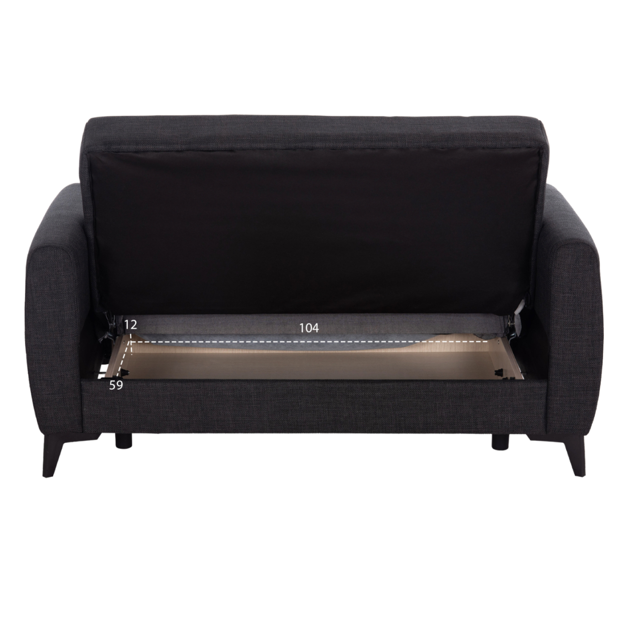 SOFA-BED 2-SEATER WITH STORAGE SPACE NIKKO HM3293.01 GREY FABRIC 144x75x84Hcm. [5]