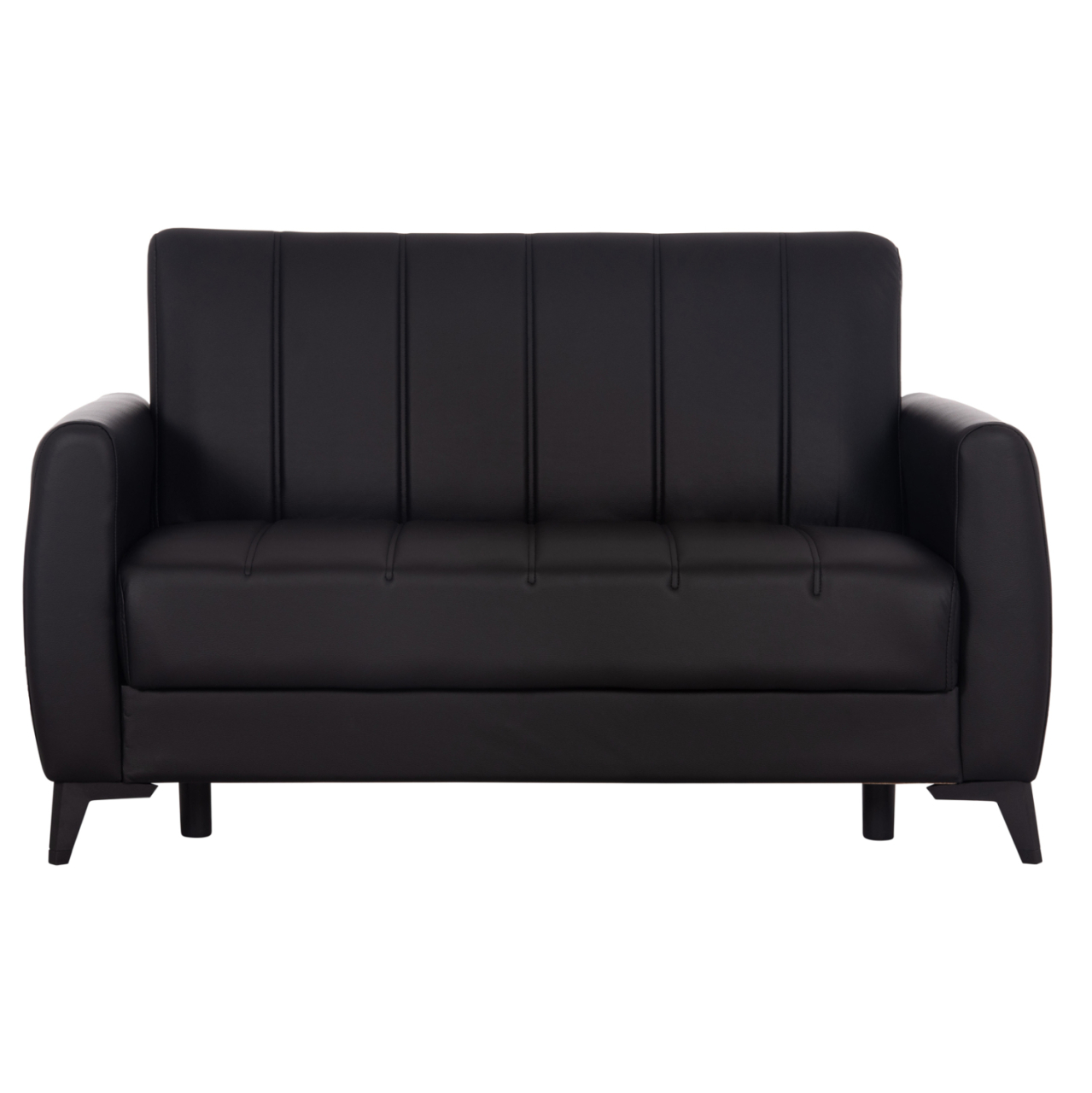 SOFA-BED 2-SEATER WITH STORAGE SPACE NIKKO HM3293.11 BLACK PU 144x75x84Hcm. [4]