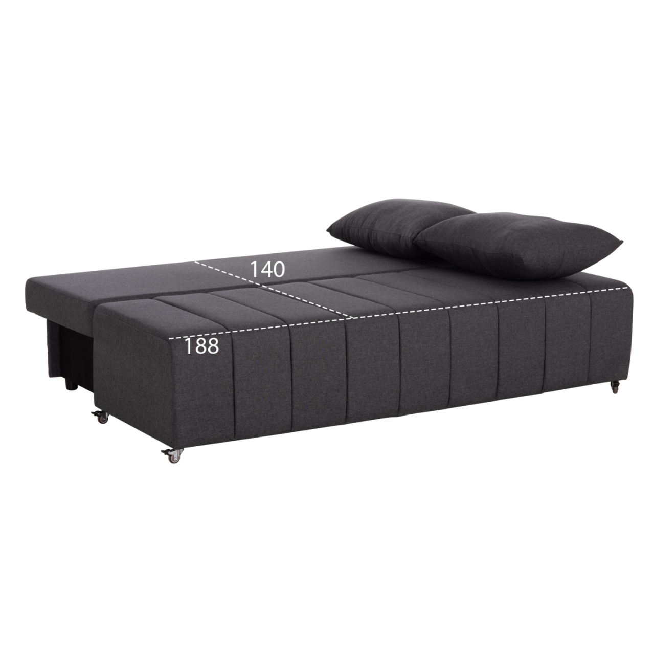 SOFA-BED 3-SEATER KEND HM3313.01 FABRIC IN GREY 188x85x82Hcm. [3]