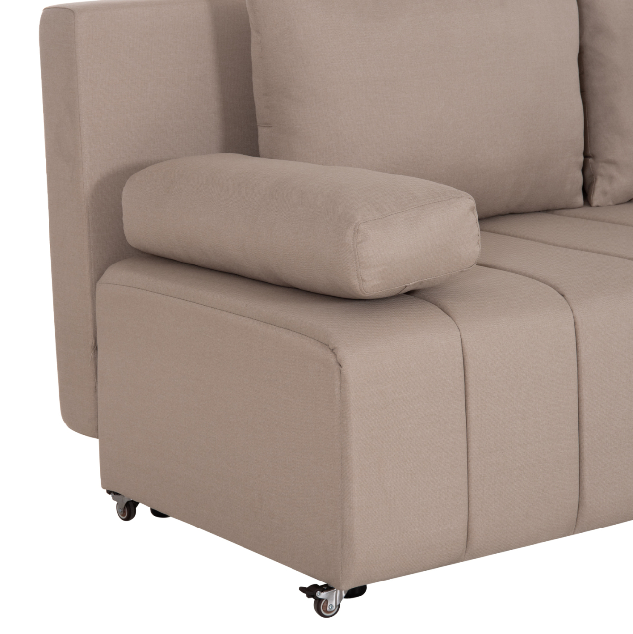 SOFA-BED 3-SEATER KEND HM3313.03 FABRIC IN LIGHT BEIGE 188x85x82Hcm. [8]