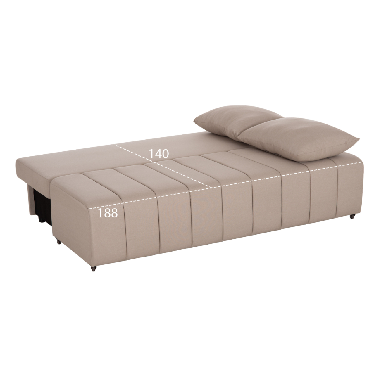 SOFA-BED 3-SEATER KEND HM3313.03 FABRIC IN LIGHT BEIGE 188x85x82Hcm. [3]