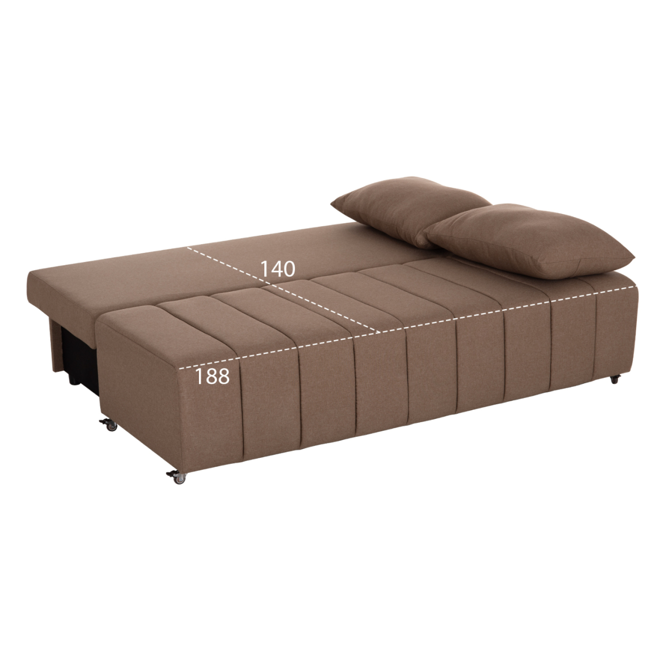 SOFA-BED 3-SEATER KEND HM3313.04 FABRIC IN LIGHT BROWN 188x85x82Hcm. [3]