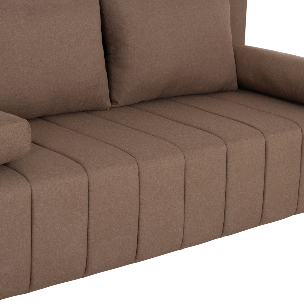 SOFA-BED 3-SEATER KEND HM3313.04 FABRIC IN LIGHT BROWN 188x85x82Hcm. [8]
