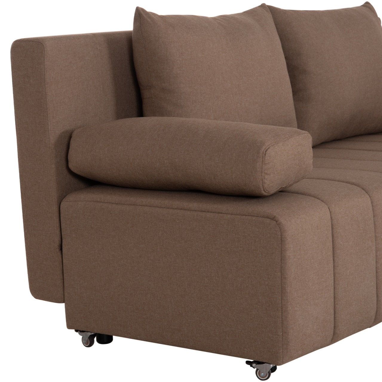 SOFA-BED 3-SEATER KEND HM3313.04 FABRIC IN LIGHT BROWN 188x85x82Hcm. [9]
