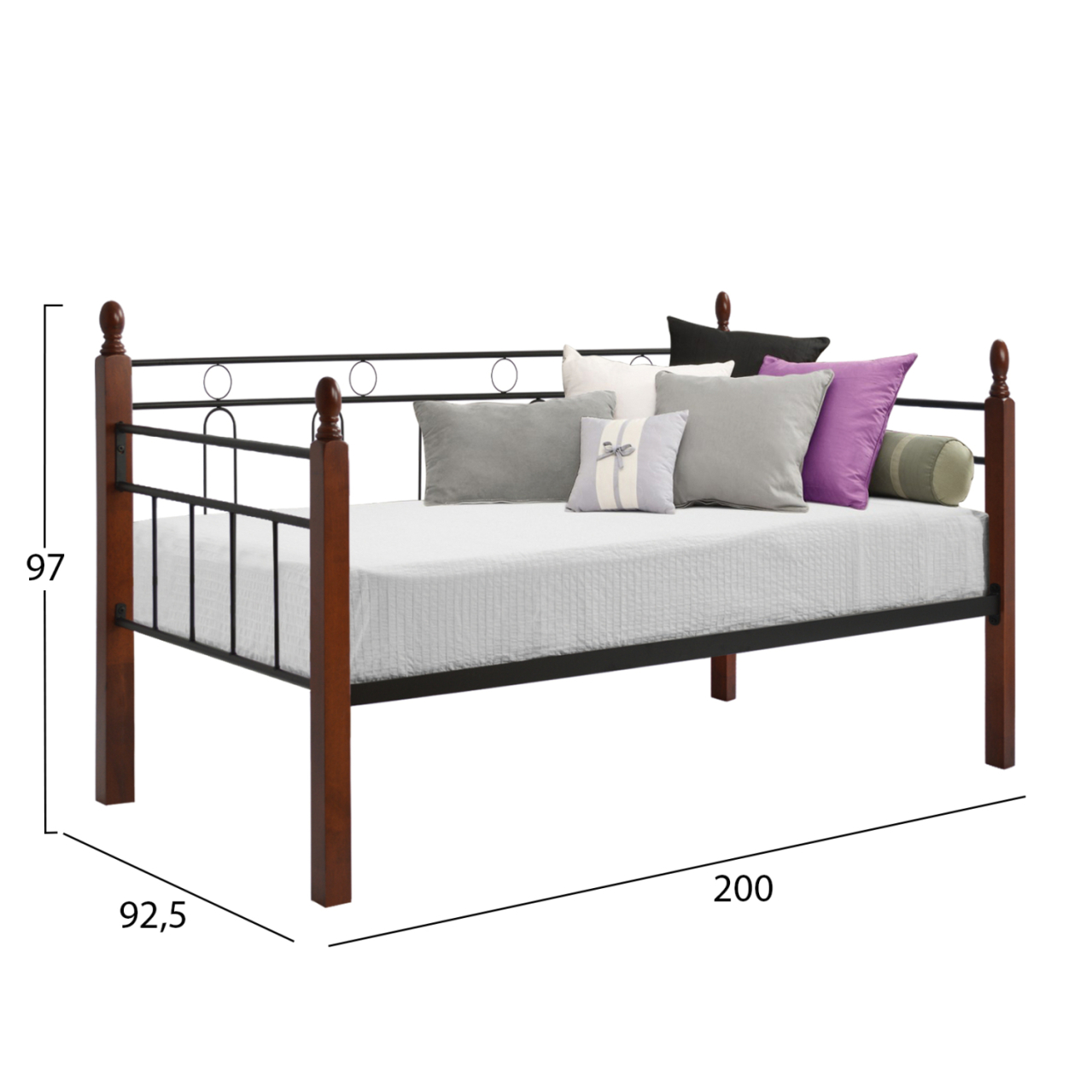 Sofa-Bed REVEN, HM367, metal/rubberwood, 90x190cm [3]