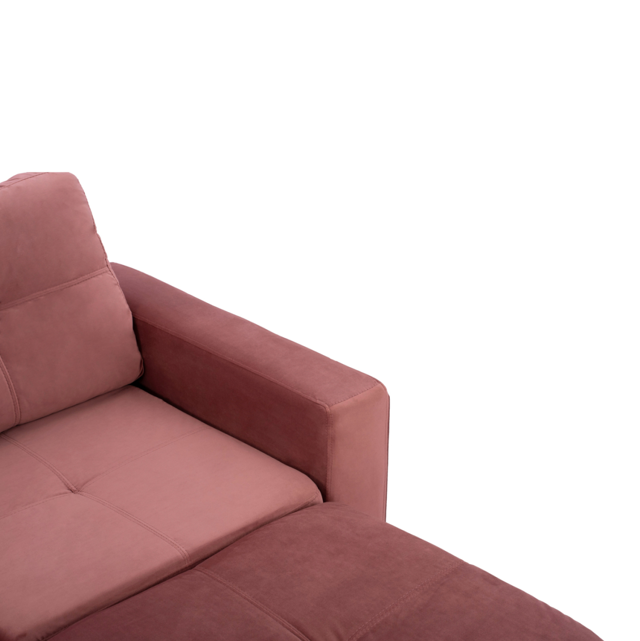 SOFA CORNER REVERSIBLE FABRIC VELVET DUSTY PINK 207x145x85Y cm. HM3004.12 [5]