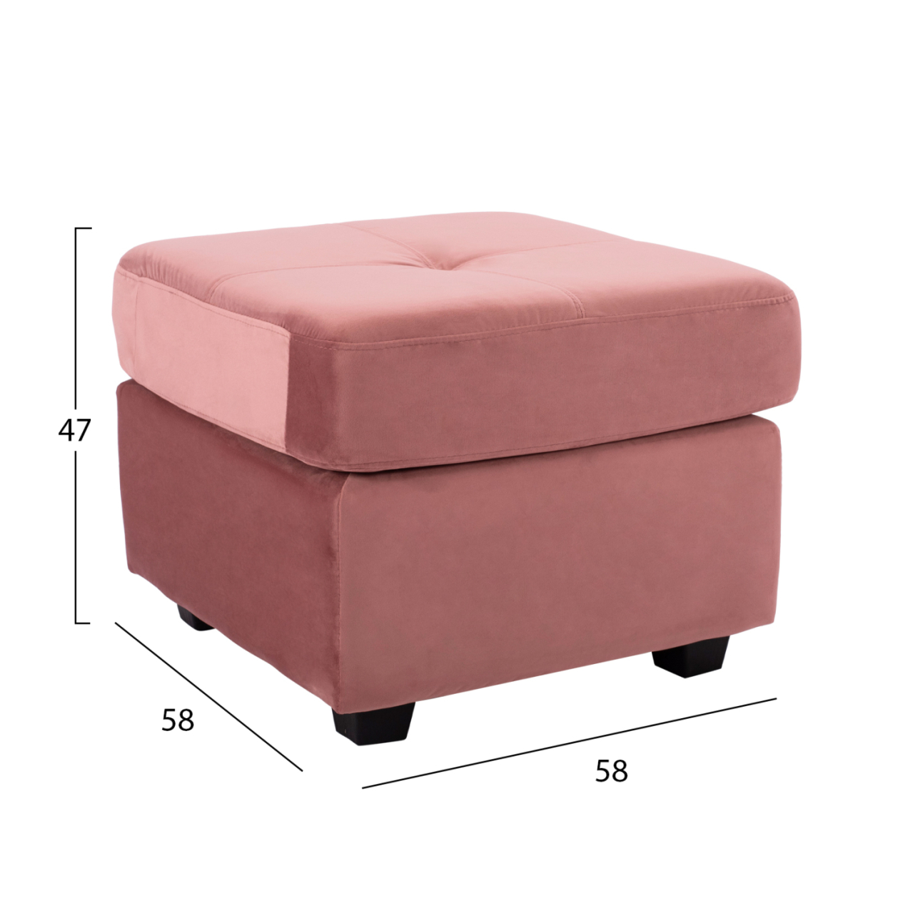 SOFA CORNER REVERSIBLE FABRIC VELVET DUSTY PINK 207x145x85Y cm. HM3004.12 [3]