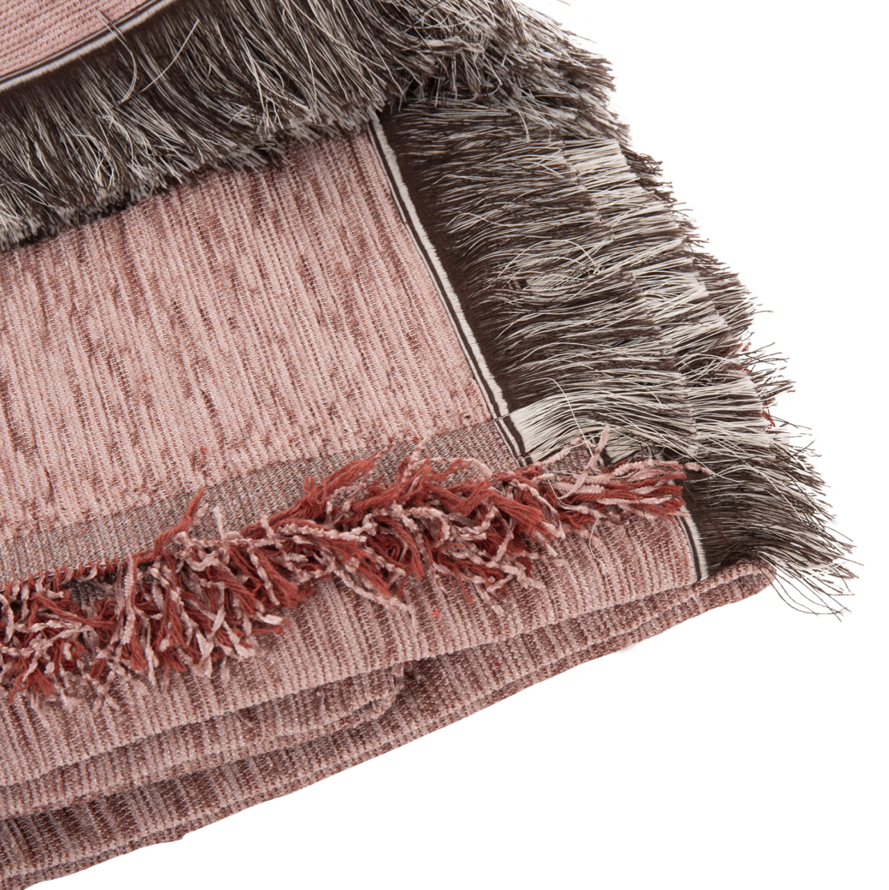 SOFA COVER-THROW WITH FRINGES DREAMTOPIA HM12161.03 IN DUSTY PINK COLOR 245X170cm. [6]