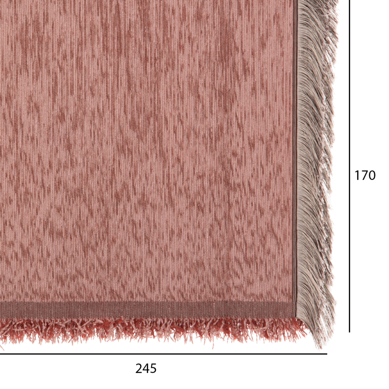 SOFA COVER-THROW WITH FRINGES DREAMTOPIA HM12161.03 IN DUSTY PINK COLOR 245X170cm. [2]