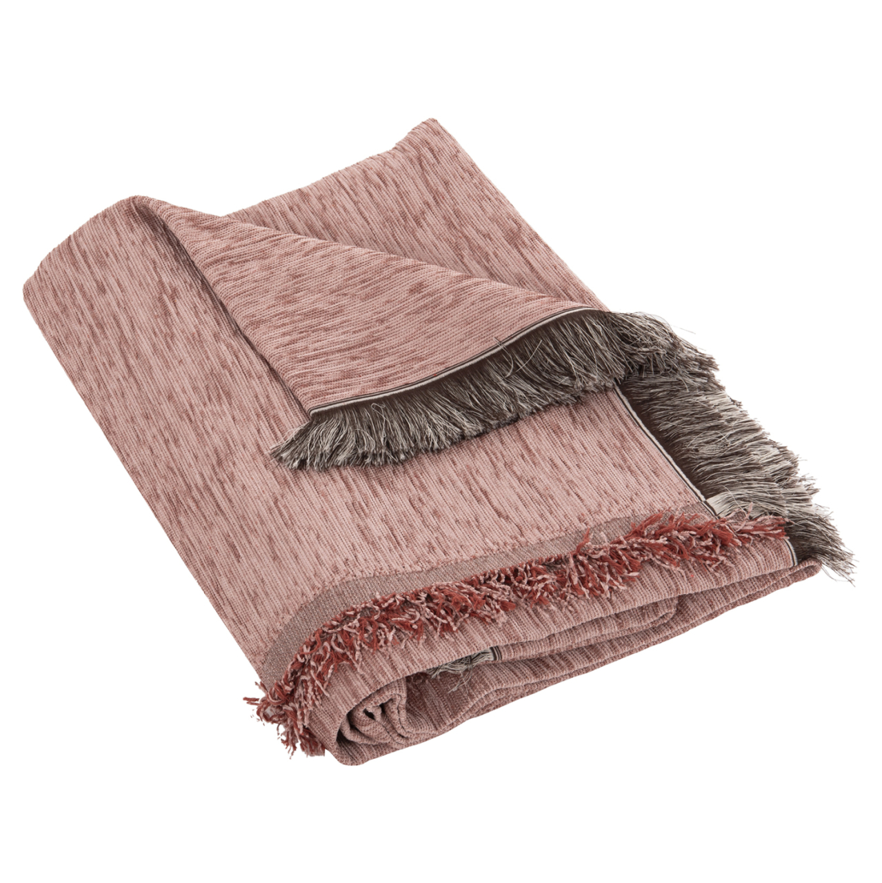 SOFA COVER-THROW WITH FRINGES DREAMTOPIA HM12161.03 IN DUSTY PINK COLOR 245X170cm. [3]