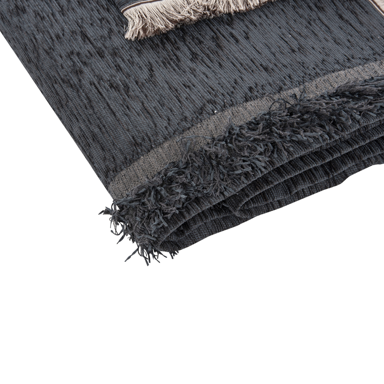 SOFA COVER-THROW WITH FRINGES DREAMTOPIA HM12161.09 IN NAVY BLUE COLOR 245X170cm. [5]
