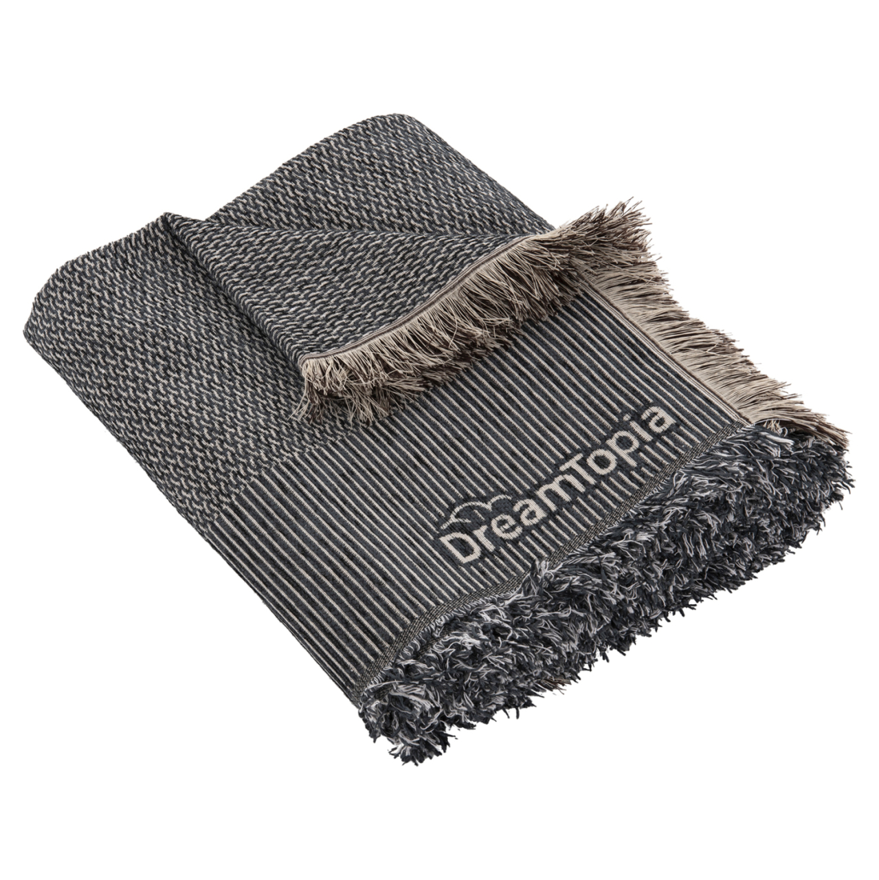 SOFA COVER-THROW WITH FRINGES DREAMTOPIA HM12162.09 IN BLUE COLOR 245X170cm. [3]