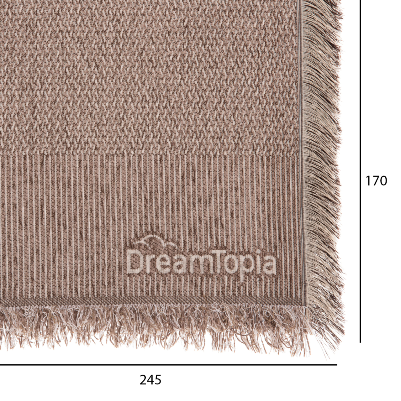 SOFA COVER-THROW WITH FRINGES DREAMTOPIA HM12162.10 IN BROWN COLOR 245X170cm. [2]