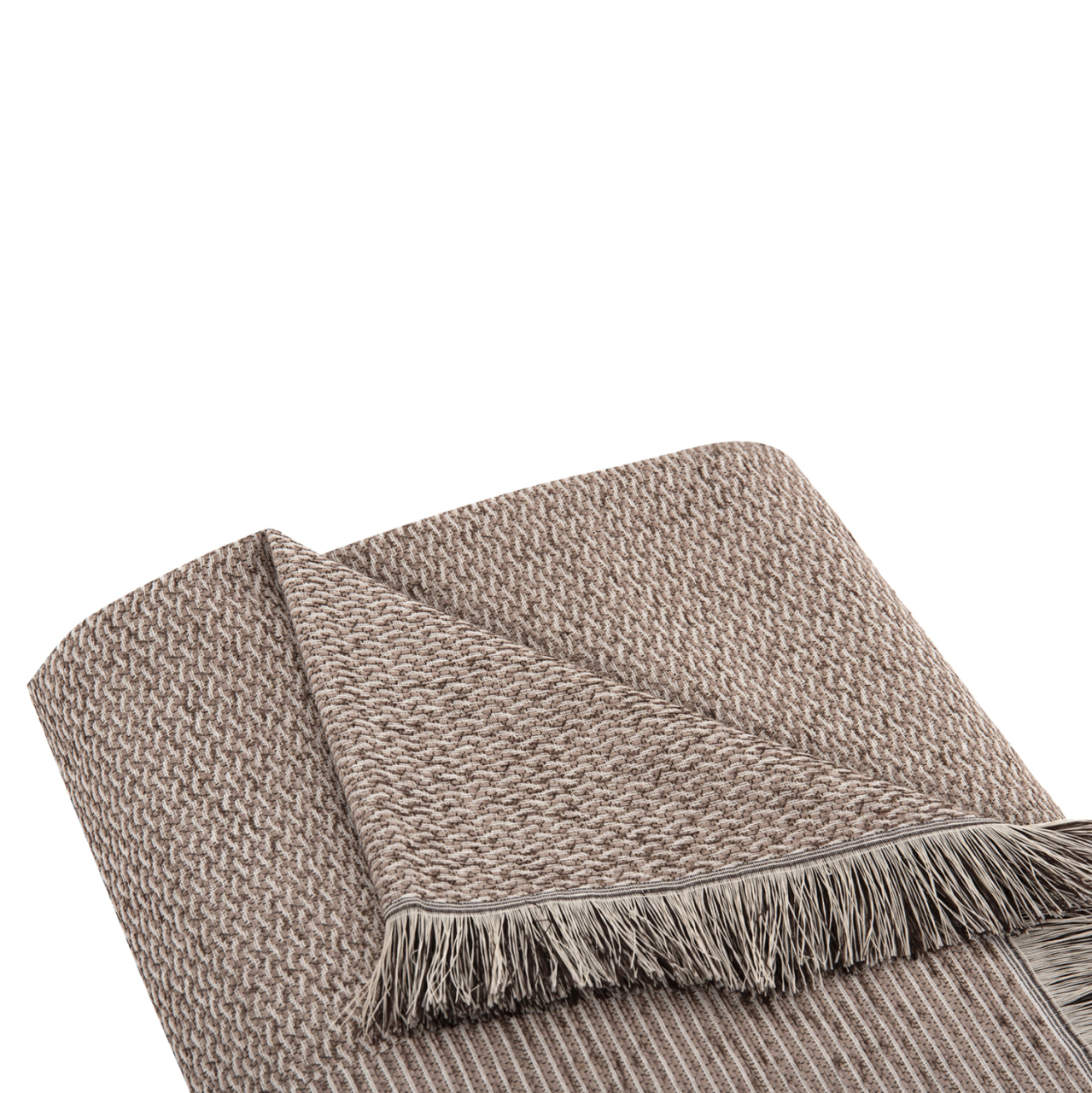 SOFA COVER-THROW WITH FRINGES DREAMTOPIA HM12164.01 IN BROWN COLOR 178X178cm. [6]