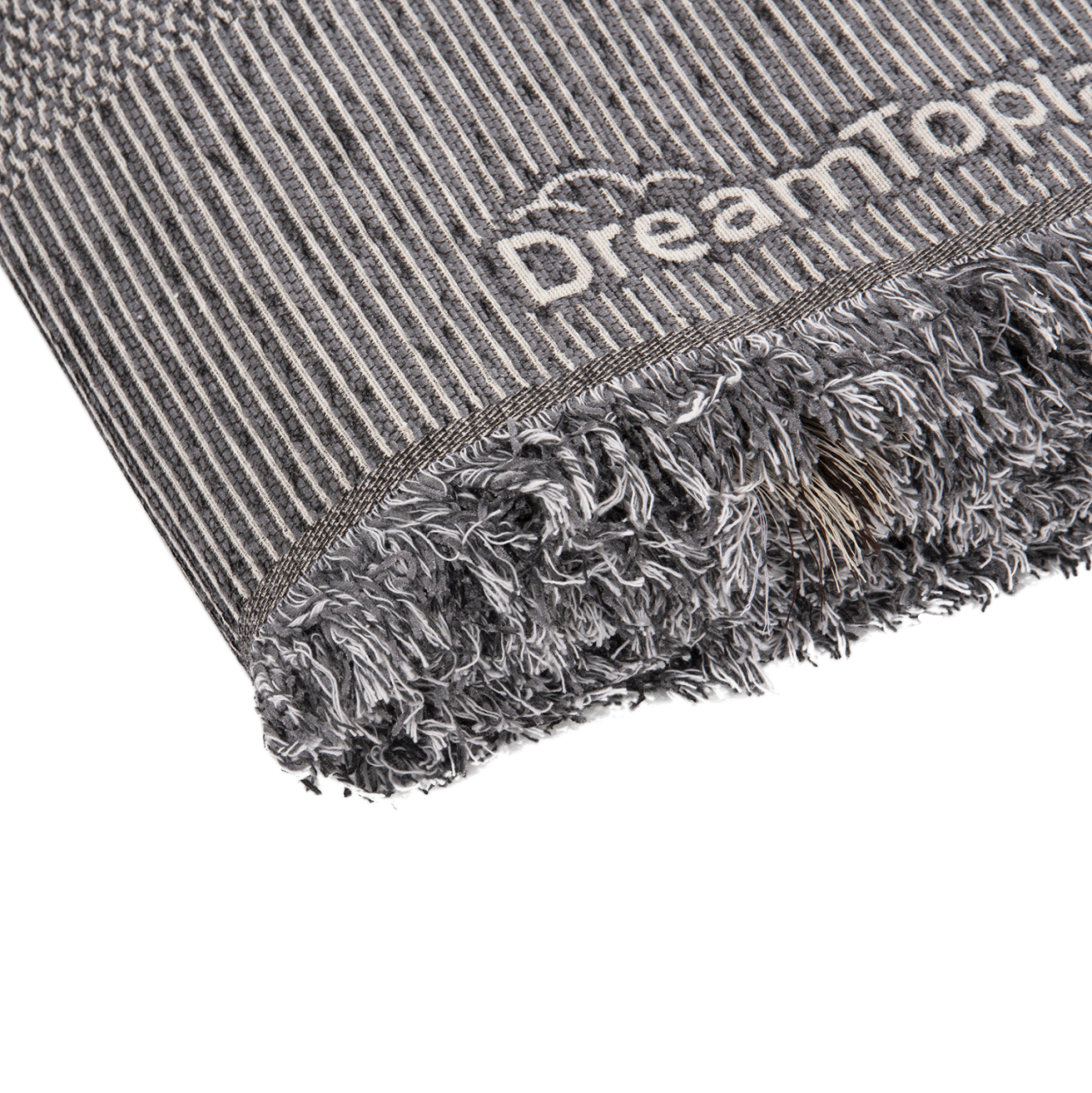 SOFA COVER-THROW WITH FRINGES DREAMTOPIA HM12164.02 IN DARK GREY COLOR 178X178cm. [5]