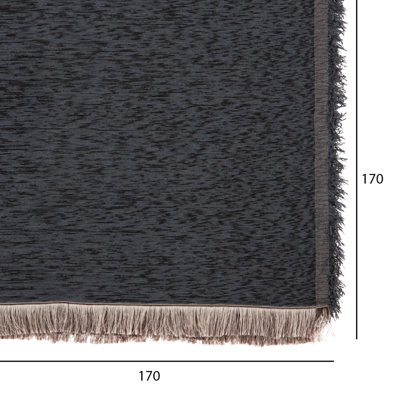 SOFA COVER-THROW WITH FRINGES DREAMTOPIA HM12164.09 IN BLUE COLOR 178X178cm. [2]