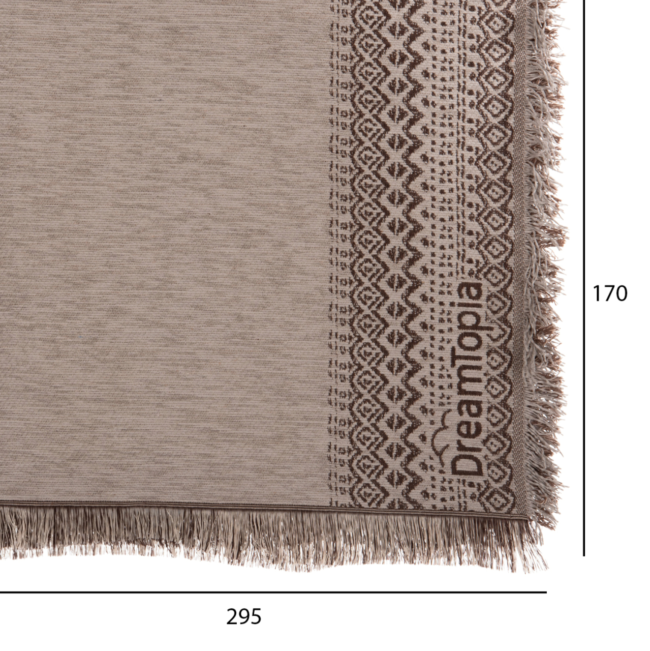 SOFA COVER-THROW WITH FRINGES DREAMTOPIA HM12165.06 IN BEIGE COLOR 295X170cm. [2]