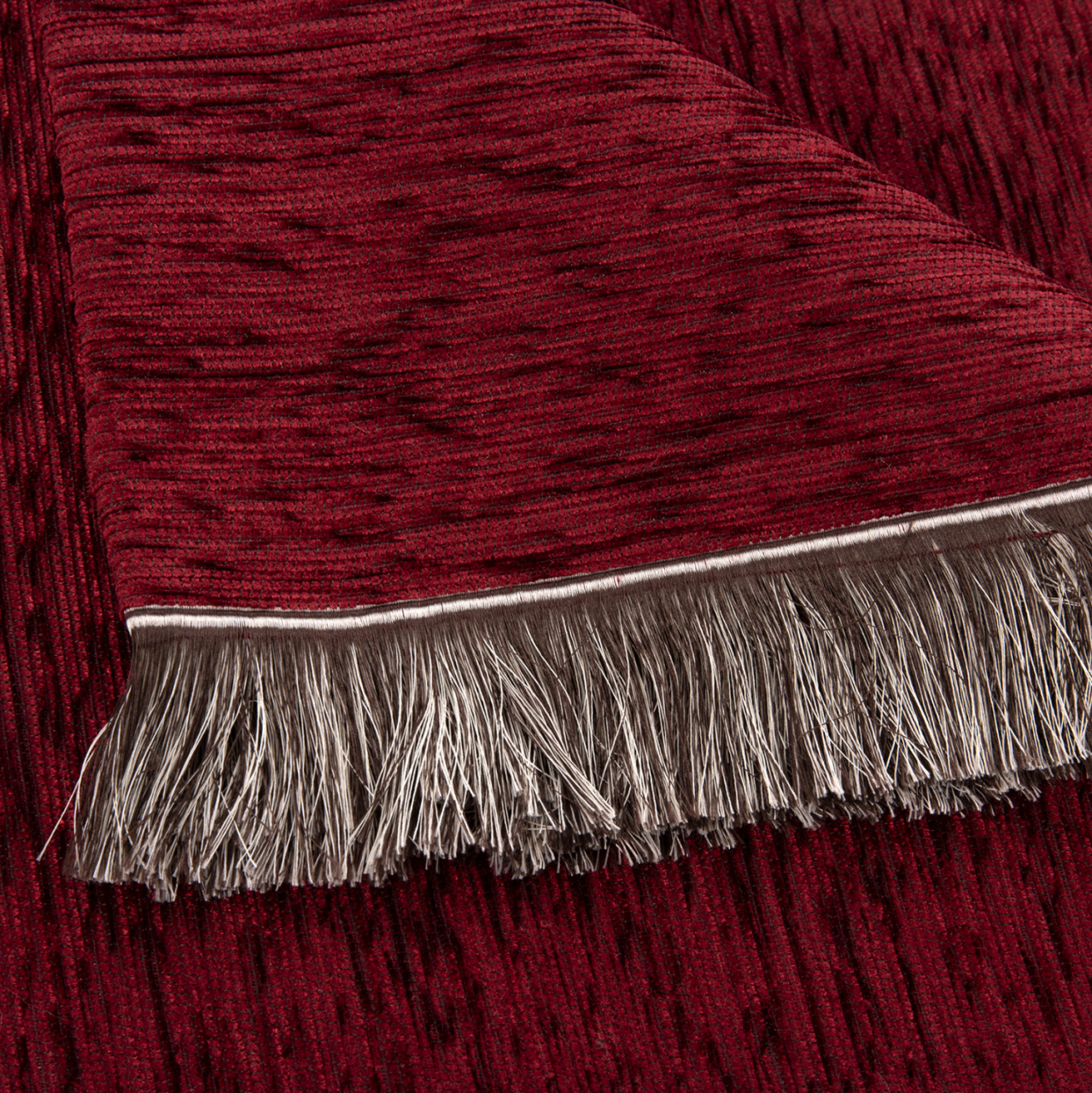 SOFA COVER-THROW WITH FRINGES DREAMTOPIA HM12165.10 IN BURGUNDY RED COLOR 295X170cm. [6]