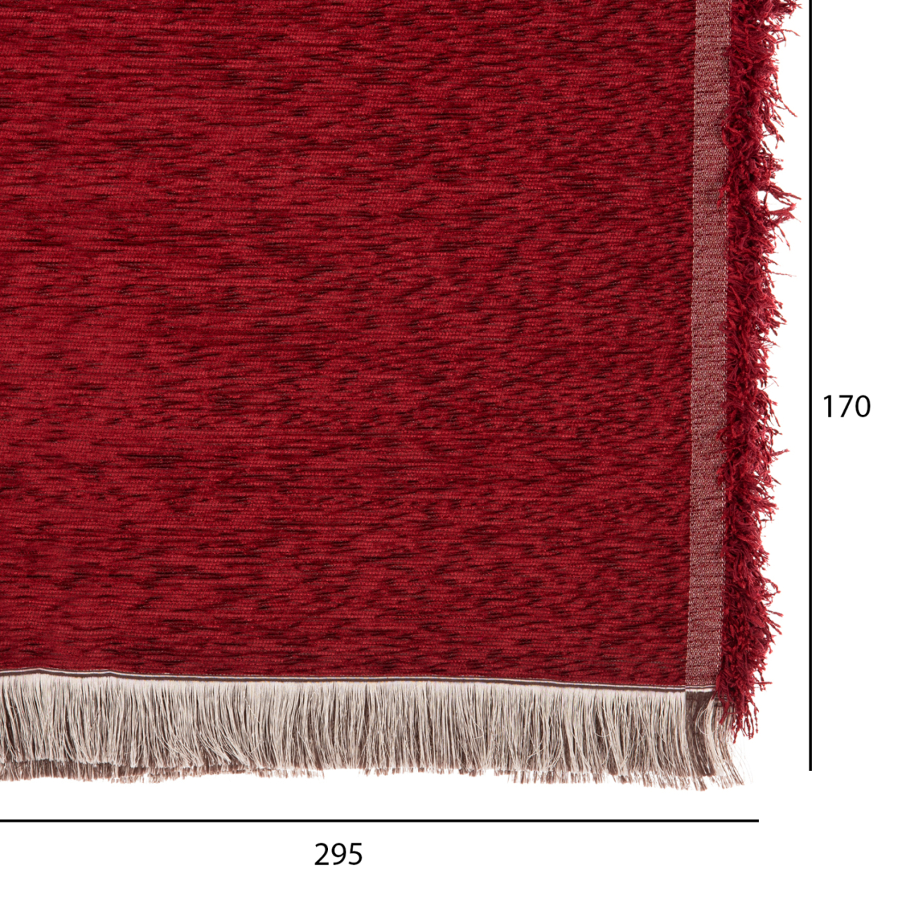 SOFA COVER-THROW WITH FRINGES DREAMTOPIA HM12165.10 IN BURGUNDY RED COLOR 295X170cm. [2]