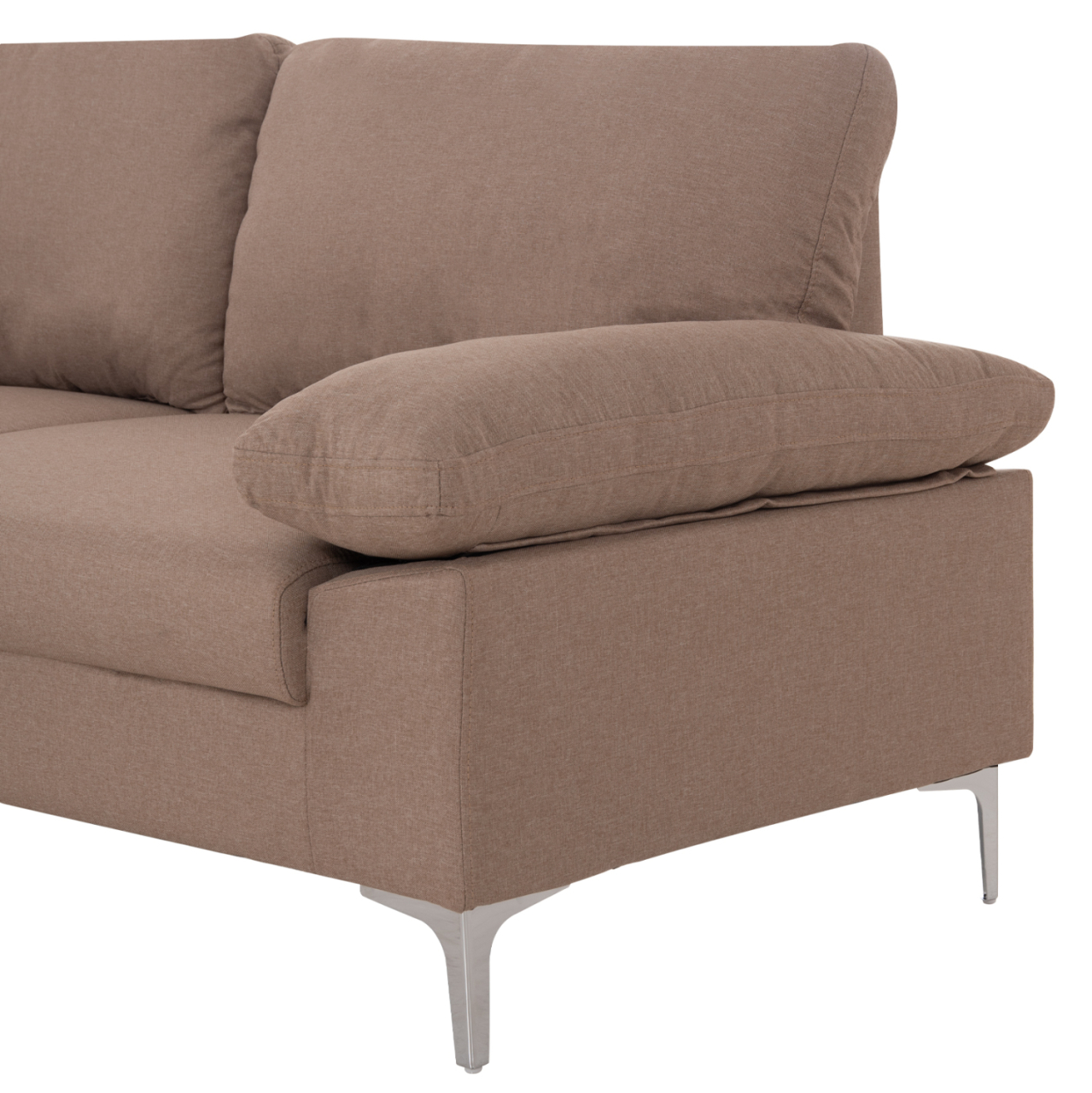 SOFA LEFT CORNER ANTON HM3340.02L IVORY FABRIC--METAL LEGS 260x130x84Hcm [8]