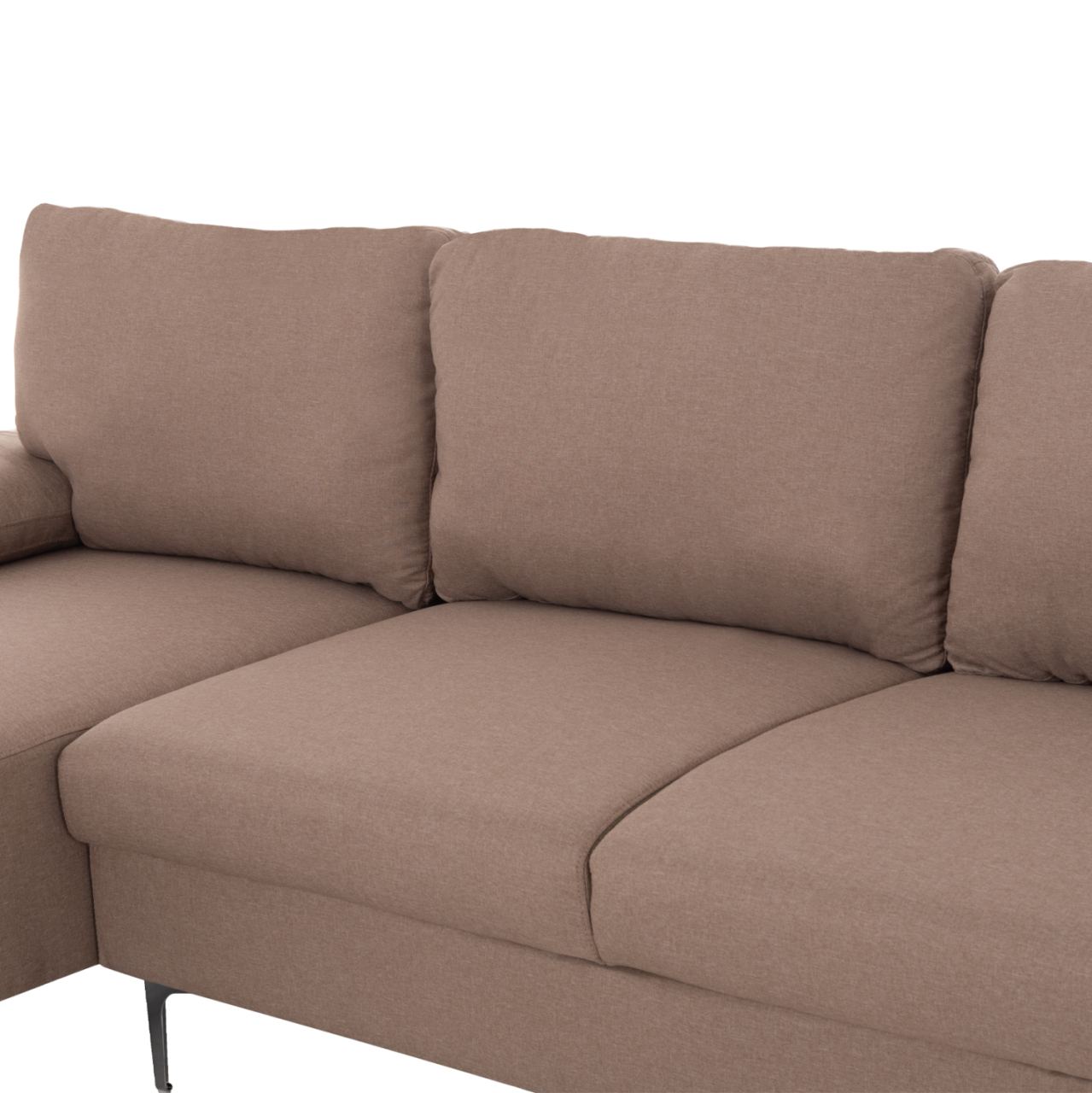 SOFA LEFT CORNER ANTON HM3340.02L IVORY FABRIC--METAL LEGS 260x130x84Hcm [7]