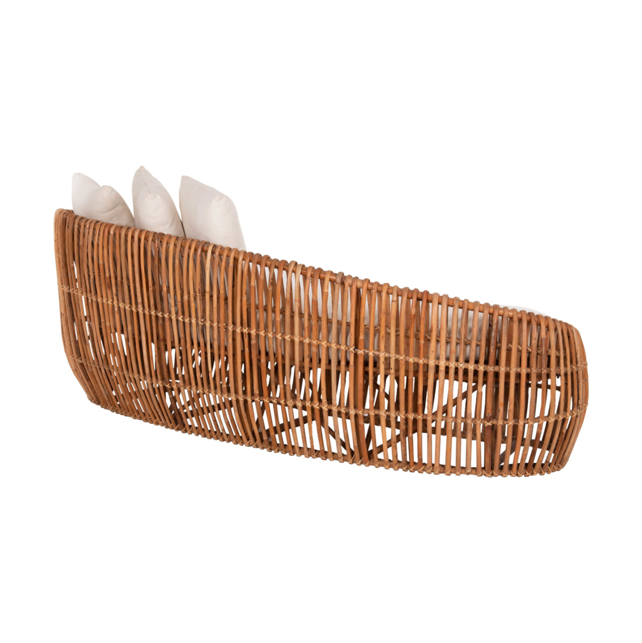 SOFA-LOUNGER LANTRY HM5991 NATURAL RATTAN- WHITE CUSHIONS 215x60x78Hcm. [5]