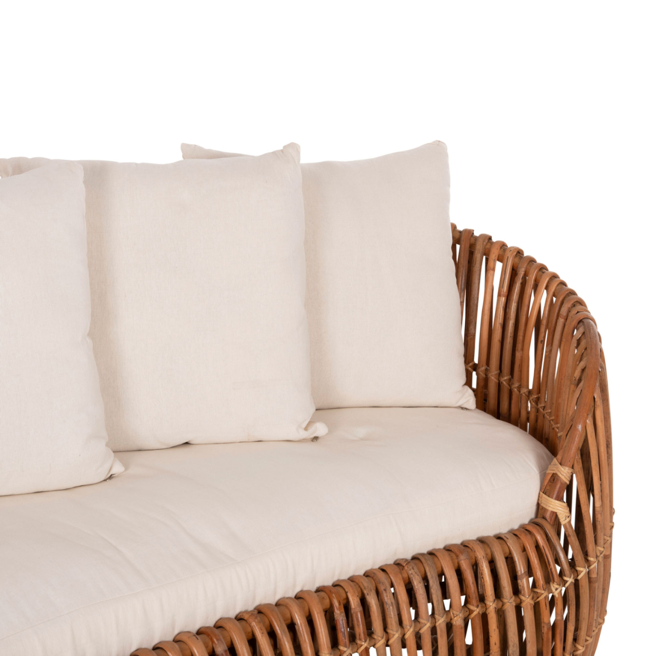 SOFA-LOUNGER LANTRY HM5991 NATURAL RATTAN- WHITE CUSHIONS 215x60x78Hcm. [7]