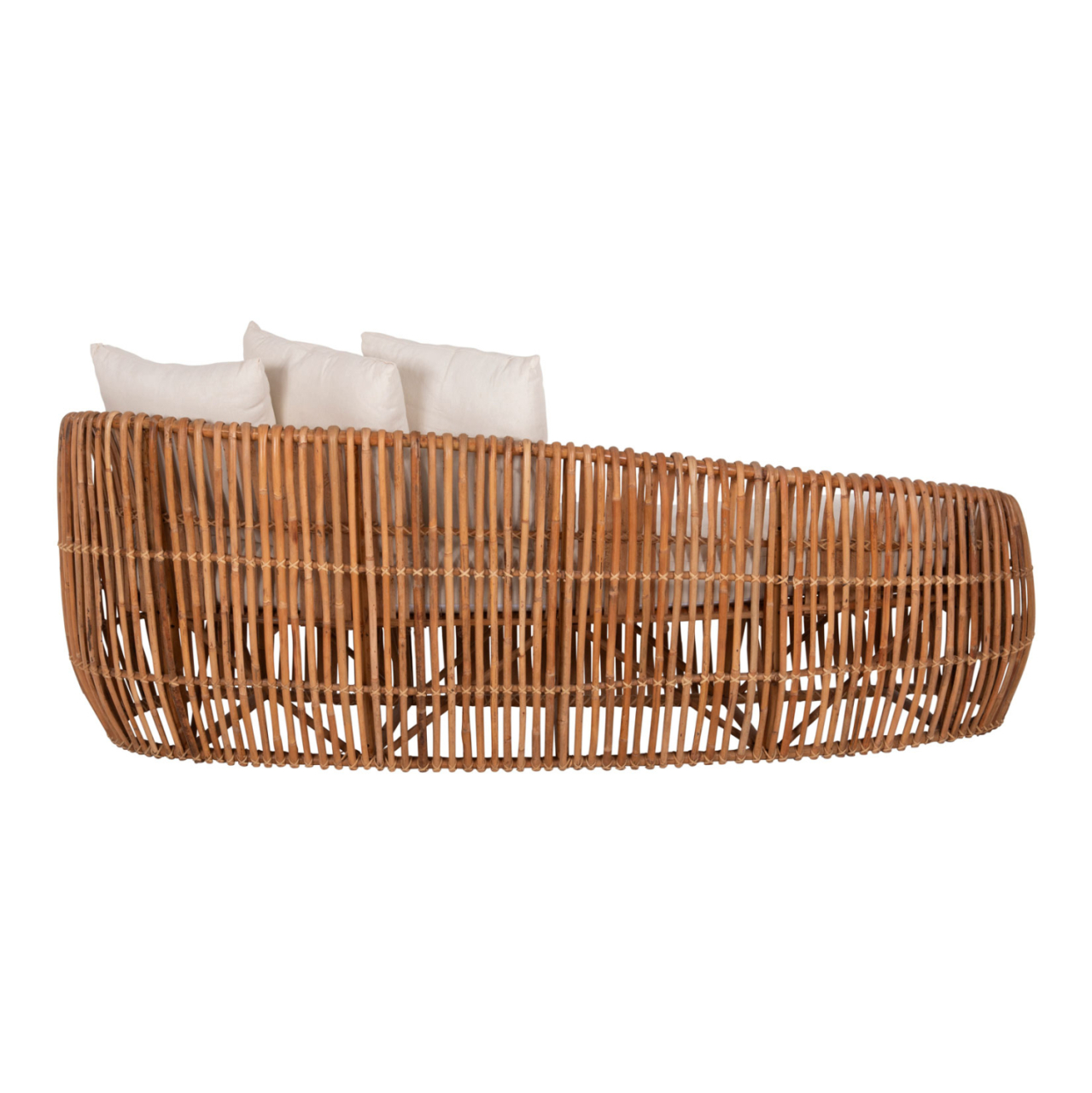 SOFA-LOUNGER LANTRY HM5991 NATURAL RATTAN- WHITE CUSHIONS 215x60x78Hcm. [6]