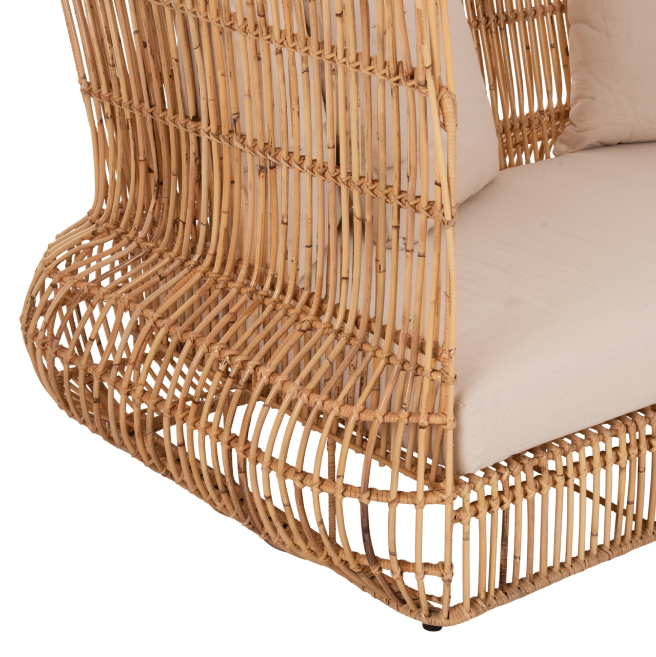 SOFA OUTDOORS ZEPHYR HM5988 RATTAN CANES IN NATURAL-CUSHION SET IN BEIGE 200x120x142Hcm. [9]