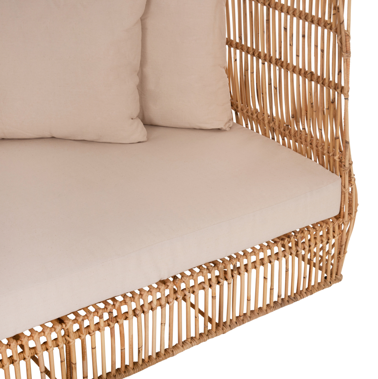 SOFA OUTDOORS ZEPHYR HM5988 RATTAN CANES IN NATURAL-CUSHION SET IN BEIGE 200x120x142Hcm. [8]