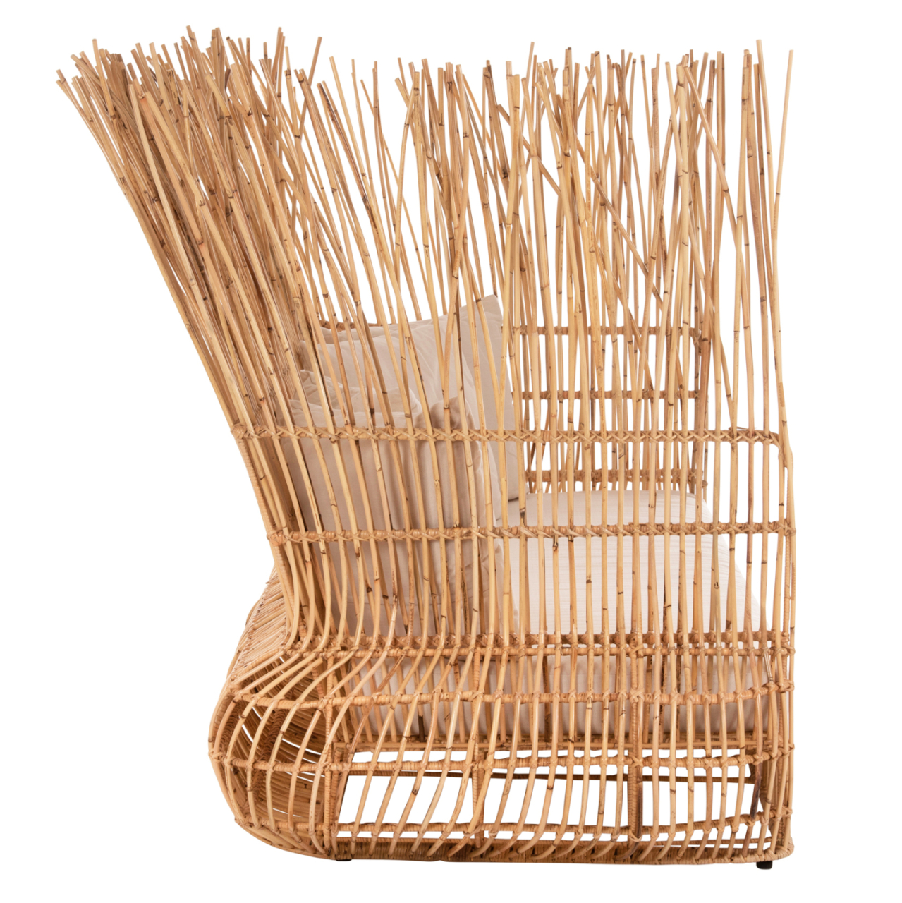 SOFA OUTDOORS ZEPHYR HM5988 RATTAN CANES IN NATURAL-CUSHION SET IN BEIGE 200x120x142Hcm. [4]