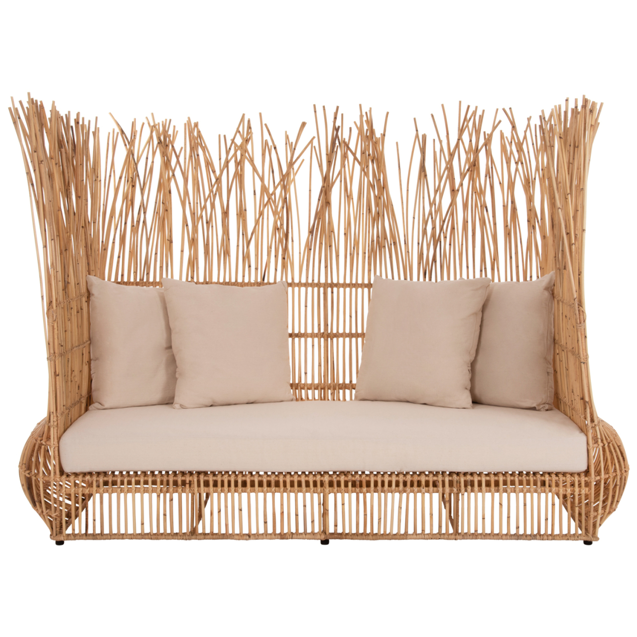 SOFA OUTDOORS ZEPHYR HM5988 RATTAN CANES IN NATURAL-CUSHION SET IN BEIGE 200x120x142Hcm. [3]