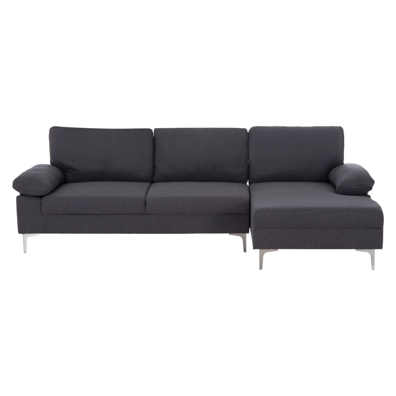 SOFA RIGHT CORNER ANTON HM3340.01R GREY FABRIC--METAL LEGS 260x130x84Hcm [3]