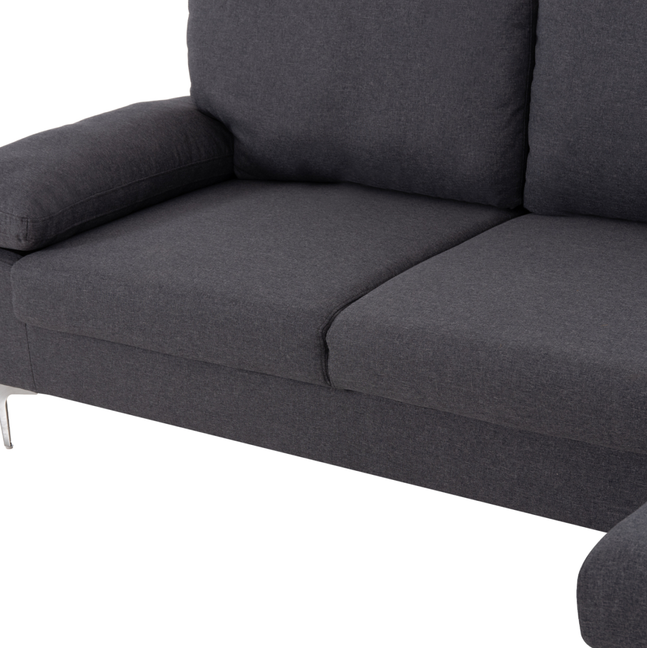 SOFA RIGHT CORNER ANTON HM3340.01R GREY FABRIC--METAL LEGS 260x130x84Hcm [8]