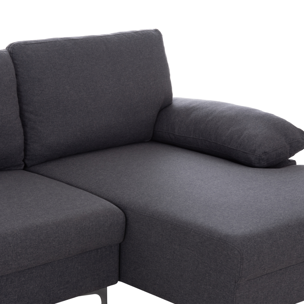 SOFA RIGHT CORNER ANTON HM3340.01R GREY FABRIC--METAL LEGS 260x130x84Hcm [7]