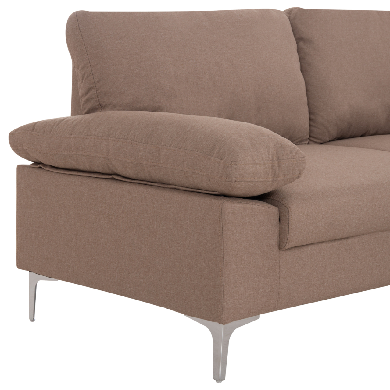 SOFA RIGHT CORNER ANTON HM3340.02R IVORY FABRIC--METAL LEGS 260x130x84Hcm [8]
